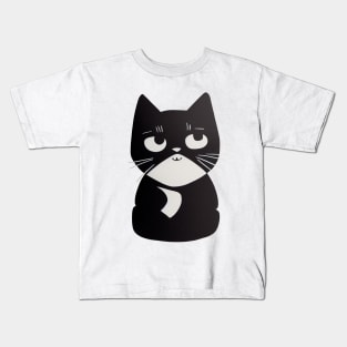 Cheeky Cute Adorable Black Kitty Cat Kids T-Shirt